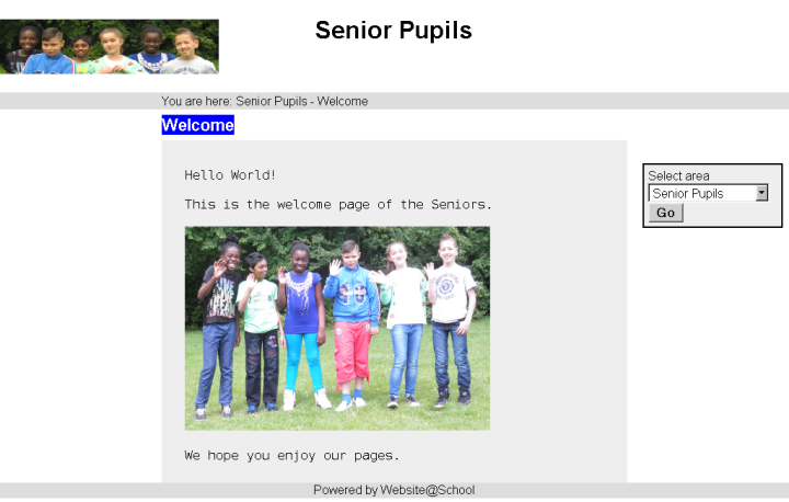 [ Area: Seniors. Welcome page, logo picture changed ]